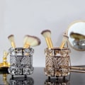 Miniatyrbillede 2 af 5: Elegant Organizer til skrivebordspenne, blyanter, makeupbørster, opbevaringsholder, skrivebordsdekorationer til soveværelset, sølv