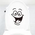 Miniatyrbilde 4 av 5: 10 stk Toalett Smiley Face Dekal Morsomt baderom kjøkken Veggklistremerke
