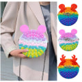 Miniatyrbild 1 av 5: Tryckbubbla Fidget Leksak Sensorisk Leksak Enkel Dimple Plånbok Handväska Rainbow cattle