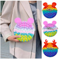 Miniatyrbillede 1 af 5: Tryk-Boble Fidget Legetøj Sensorisk Legetøj Simpel Dimple Taske Håndtaske Rainbow cattle