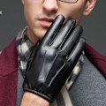 Miniatyrbillede 2 af 5: Høst/Vinter Mænd Udendørs Handsker PU Læder Tynd Touch Skærm Hold Varme Politi xl