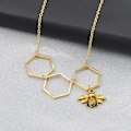Miniatyrbilde 4 av 5: Geometrisk Hexagon Halskjede Honningkake Hexagon Halskjede Clavoid Kjede Henger Kvinner Bursdagsgave Brukbar og Praktisk