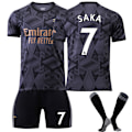 Miniatyrbilde 1 av 2: 2022-2023 Arsenal Bortebarnedrakt med nr. 7 sokker Saka 22