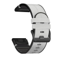 Miniatyrbillede 1 af 5: Læder & Silikonarmbånd til Garmin Fenix ​​5X/6X/7X Grå & Sort