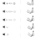 Miniatyrbild 3 av 4: 5 st/ set ， Dekorationsset i rostfritt stål Tips ， För cupcakes Kakor Dekorera kakor (silver)