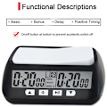 Miniatyrbilde 5 av 5: Profesjonell Sjakk Klokke Bærbar Multifunksjon 3 i 1 Digital Sjakk Timer Spill Timer, av DEBUNS