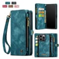 Retro læderpung-etui med kortholder til iPhone 16 & Samsung, magnetisk flipcover B B_yux Blue iPhone16 Plus