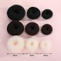 Miniatyrbillede 5 af 5: TG Pakke med 3 Donut Hårbulle Former Knot Ring Bulle Sort