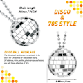 Pikkukuva 2 / 2: 12 kpl Peili Disco Pallo Kaulakoru 70-luvun Disco Party Kaulakoru Juhla Suosioille (a-1b)