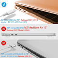 Pikkukuva 5 / 5: Yhteensopiva uuden MacBook Air 13\" suojuksen kanssa 2022 2021 2020 M1 A233