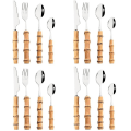 Miniatyrbild 1 av 5: Set Bambu kreativt handtag Design bestick 16-delars rostfritt stål bestick Wester