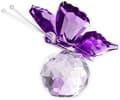 Kristallfjärilsfigur K9 Kristallglas Dekorativ Staty för Hemmakontor Vardagsrum Sovrum Lila 7 cm