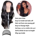 Miniatyrbild 2 av 5: TG Lace Front Peruk Vågig Peruk Lace Closure Människohår Peruk 16 tum