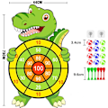 Pikkukuva 2 / 7: Dinosaurusten Darttitaulu Lapsille, 73 cm, 12 Tarra-palloa ja Liima-koukut