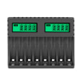 Miniatyrbillede 1 af 5: 8-plads batterilader med LCD-skærm Intelligent til AA/AAA NiCd NiMh genopladelige batterier Oplader aa aaa lader Sort