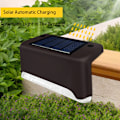 Miniatyrbillede 5 af 5: LED Solcelle Trinlampe Terrasse Varmt Hvid Trappe Lys Vandafvisende Havegård Dekoration Udendørs Balkon Lampe Stibelysning til Hæk Black White Light 1PCS