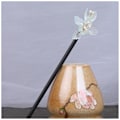 Miniatyrbild 1 av 5: TG Kvinna Hårnål Chignon Pin Ätpinnar Massivt Trä Bullehållare med Färgglad Blomma för Cheongsam Han Kläder Te Wear 3