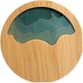 Er Rund Tekoppsmatta Bambu Ers Epoxiharts Transparent Konst Hantverk (1st)