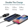 Miniatyrbilde 3 av 5: Mini 2-porters USB til sigarett og lader for iPhone 8/X/7/6s