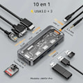 Miniatyrbilde 1 av 6: 5/6/7/8/11 i 1 USB C Hub med 4K HDMI-adapter og SD/TF-kortleser RJ45 PD Hurtiglading for MacBook Laptop Datamaskin 10 IN 1 pro