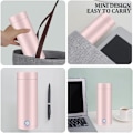 Miniatyrbillede 4 af 5: 1 x Mini Rejsekedel, 400 ml Lille Kedel i Rustfrit Stål, Pink, 3-i-1 Elektrisk Kop, Velegnet til Te, Mælk og Kaffe