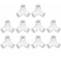 3-vejs PVC-fitting, 10 stk. 3-vejs plast PVC møbelfittings P