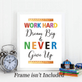 Miniatyrbillede 5 af 5: Farverige ordkunsttryk, sæt af 6 (8\"X10\"), inspirerende citater Motiverende ordsprog Canvas-plakat, Rainbow World Crayon Ink Splatters Wal