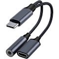 Miniatyrbilde 1 av 5: Galaxy USB C til 3,5 mm jackadapter, Type C til 3,5 mm Aux hodetelefonadapter