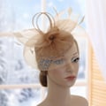 Pikkukuva 5 / 5: TG Tea Party Huvudbonader Blomform Nettgarn Vintage Multipurpose Fjädrar Huvudbonader för Cocktailparty Lila