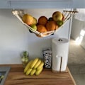 Miniatyrbilde 2 av 5: Fruktnett Stall Stansfri Bomullsrep Vev Hängende Grønnsakskurv for Kjøkken 30*50 Beige Uten Kvast