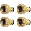 Miniatyrbillede 1 af 5: Messinghavekranadapter, 4 dele, 1/2\" og 3/4\" to-i-en