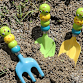 Miniatyrbillede 3 af 5: Kratte, holdbar blomsterpottepad, 3-pak mini spader, mage og jern haveværktøj