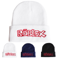 Miniatyrbillede 2 af 2: Roblox Unisex Stickad Hue Broderi Vinter Varmt Skihue Hvid
