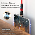 Miniatyrbild 2 av 5: 2m 3A Laddningskabel 3-i-1 Magnetisk USB till Lightning / Type-C Svart