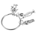 Miniatyrbillede 2 af 2: 1 stk Nøglering Legering Cocktail Flipflops Træhængende Nøgleholder Nøglering Pynt