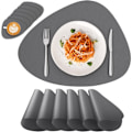 Miniatyrbilde 1 av 4: Bordstabletter Vaskbare, 6 stk. Placemats Vaskbare Oval, Varmebestandig Lær