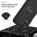 Pikkukuva 2 / 5: Samsung Galaxy A12 -kotelo sormenrenkaalla ja sisäänrakennetulla metallilevyllä - Musta Musta