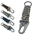 Miniatyrbilde 3 av 4: Hike Spenne Camping Nøkkelring Krok Flettet Snodd Paracord Utendørs Paracord 2stk-oransje