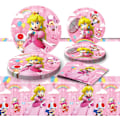 Miniatyrbillede 4 af 4: Prinsesse Peach Fødselsdagsfest Service - Prinsesse Peach Tallerkener og Servietter Fødselsdagsfestartikler til 20 Gæster