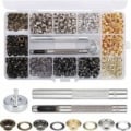 Miniatyrbild 1 av 5: 400 st Öljetter Kit 5 mm Metall Öljetter Kit för Presenning Bälte Skor Hatt