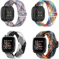4 st Elastiska Nylonband Kompatibla med Fitbit, Fitbit Versa 3 Armband Flätad Nylon Sport, Fitbit Versa 4 Armbandsersättning_yux