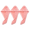 Miniatyrbillede 1 af 5: TG 3-pak Mikrofiber Hår tørreklud Wrap Absorberende Twist Bandana Rosa