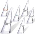 6 stk Akryl Ringholder Ringdisplay, Akryl Ringdisplaystativ Sett, Klar Fingerring Visningsstativ Ringdisplay Monter Visningsstativ for Smykker-yux
