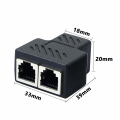 Miniatyrbilde 3 av 5: RJ11 hunn til 2 hunn 6P6C telefonkontakt splitter Inline kobling Telefonforlengningsadapter for fast telefon/faks (1 til 2) 2 stk