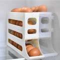 Miniatyrbild 9 av 9: 4-lagers kylskåpsäggställ Äggdispenser Automatisk rullande äggbricka Förvaring 30 äggbehållare Beige