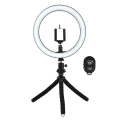 Miniatyrbild 5 av 5: TG Selfie-lampa/Ringlampa (26 cm) med böjbar stativ multifärg