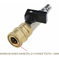 Miniatyrbillede 5 af 5: Trykluft hurtigkobling, pneumatisk kuglehane, doseringsventil, 1/4\" afspærringsventil med 1/4\" hangevindtilslutning og 1/4\" tilslutningsfatning.