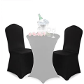 Miniatyrbilde 3 av 5: Elastiske Stolkseter Svart Jul Bryllup Arrangementer Fester Universal Passform Trekk Stolkseter