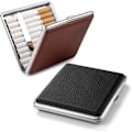 Miniatyrbillede 1 af 5: 2 Høj kvalitet Cigaret Etuier i Sort/Brun Metallic PU Læder, t