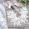 Miniatyrbillede 2 af 5: 2 stk 3D Blonderi Applikationslapper, Sy på Broderi Blonderi Blomstermønster